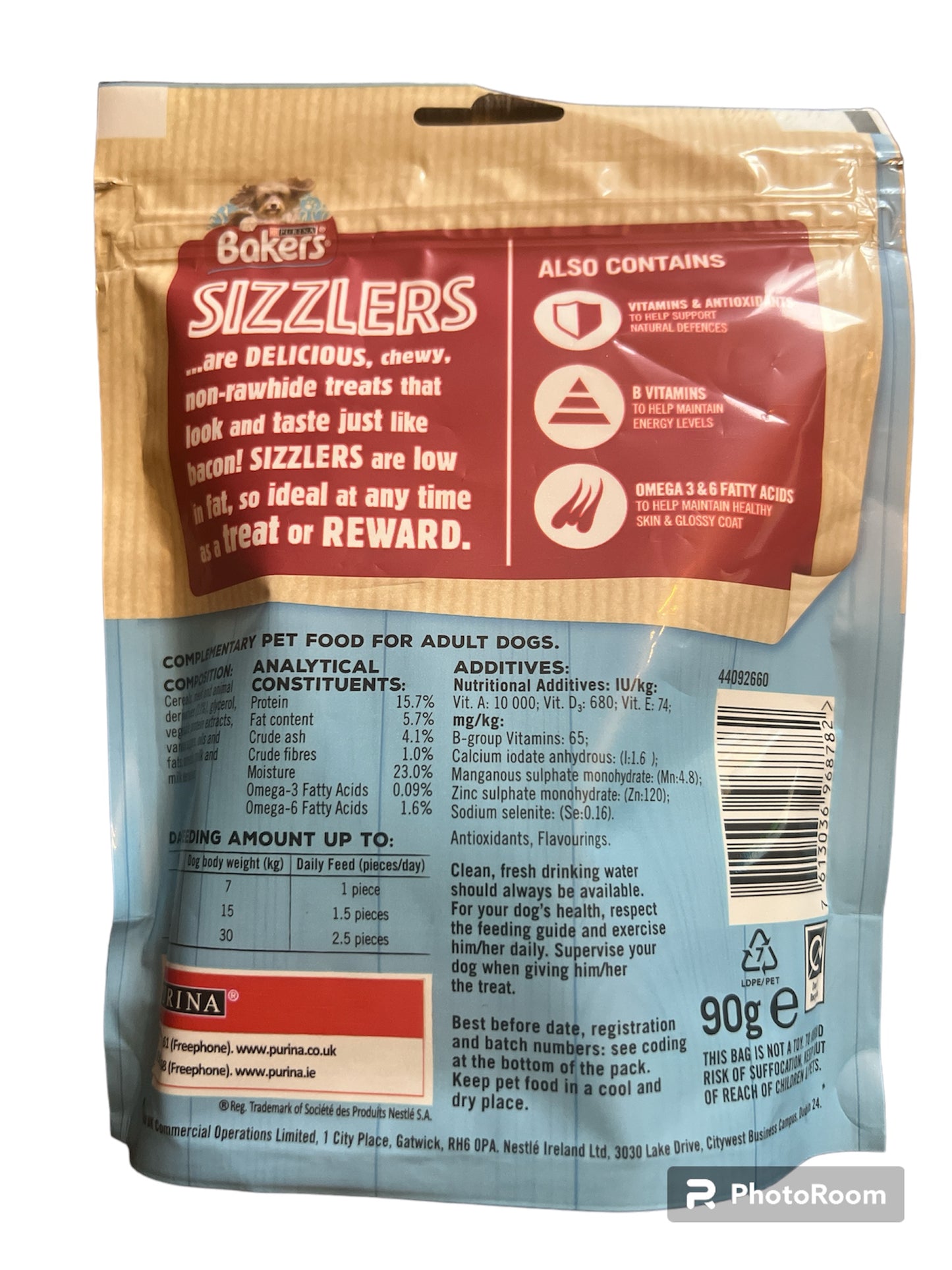 Bakers Sizzlers Deliciously Meaty Treats Bacon Flavour