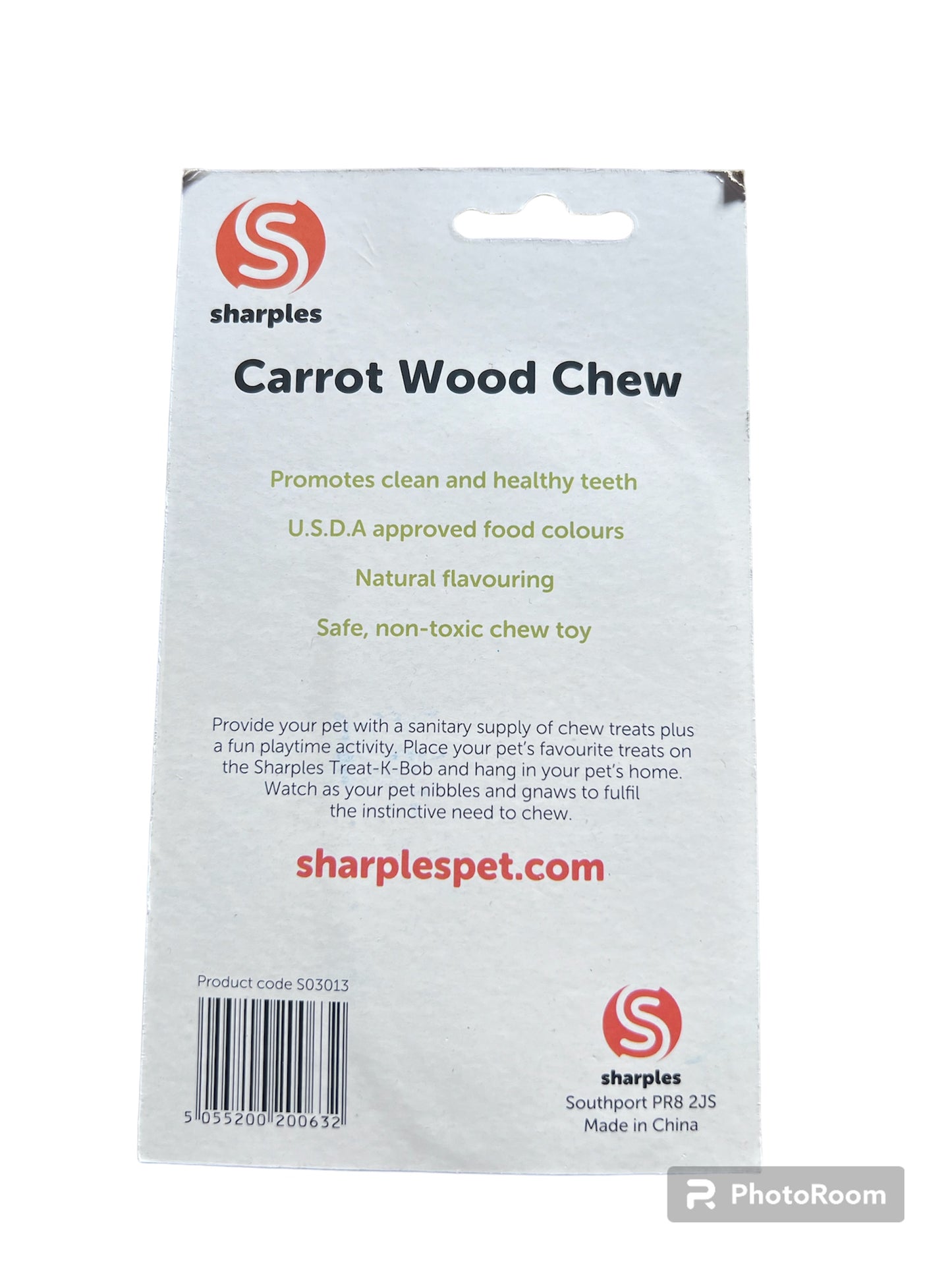 Sharples Carrot Wood Chew for your small furries