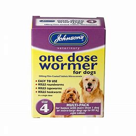 Johnson's One Dose Wormer for Dogs size 4